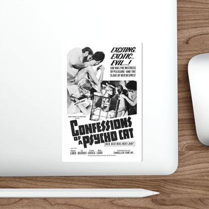 CONFESSIONS OF A PSYCHO CAT 1968 Movie Poster STICKER Vinyl Die-Cut Decal-The Sticker Space