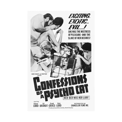 CONFESSIONS OF A PSYCHO CAT 1968 - Paper Movie Poster - The Sticker Space