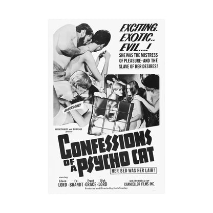 CONFESSIONS OF A PSYCHO CAT 1968 - Paper Movie Poster - The Sticker Space