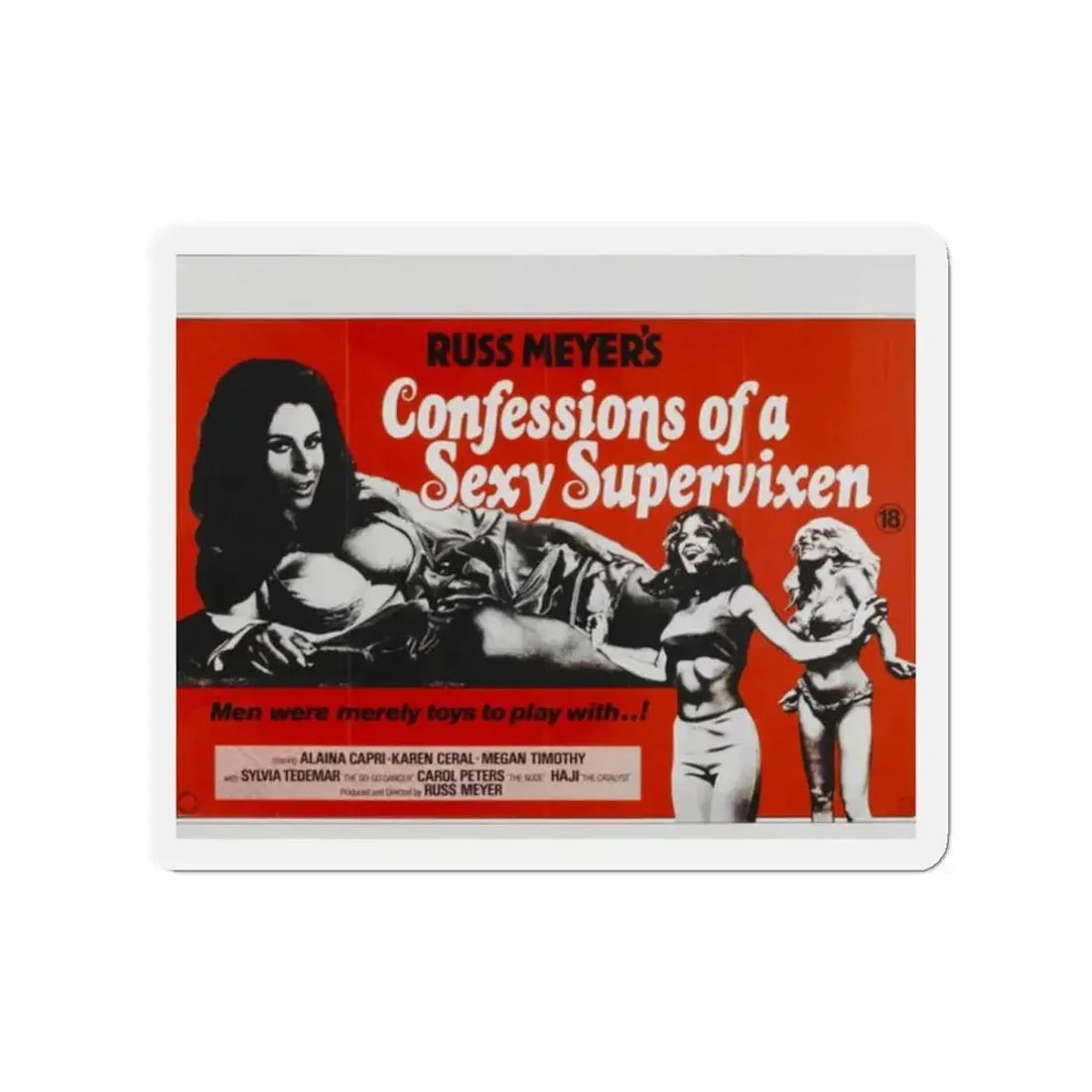 CONFESSIONS OF A SEXY SUPERVIXEN 1967 Movie Poster - Refrigerator Magnet 2 Inch - The Sticker Space