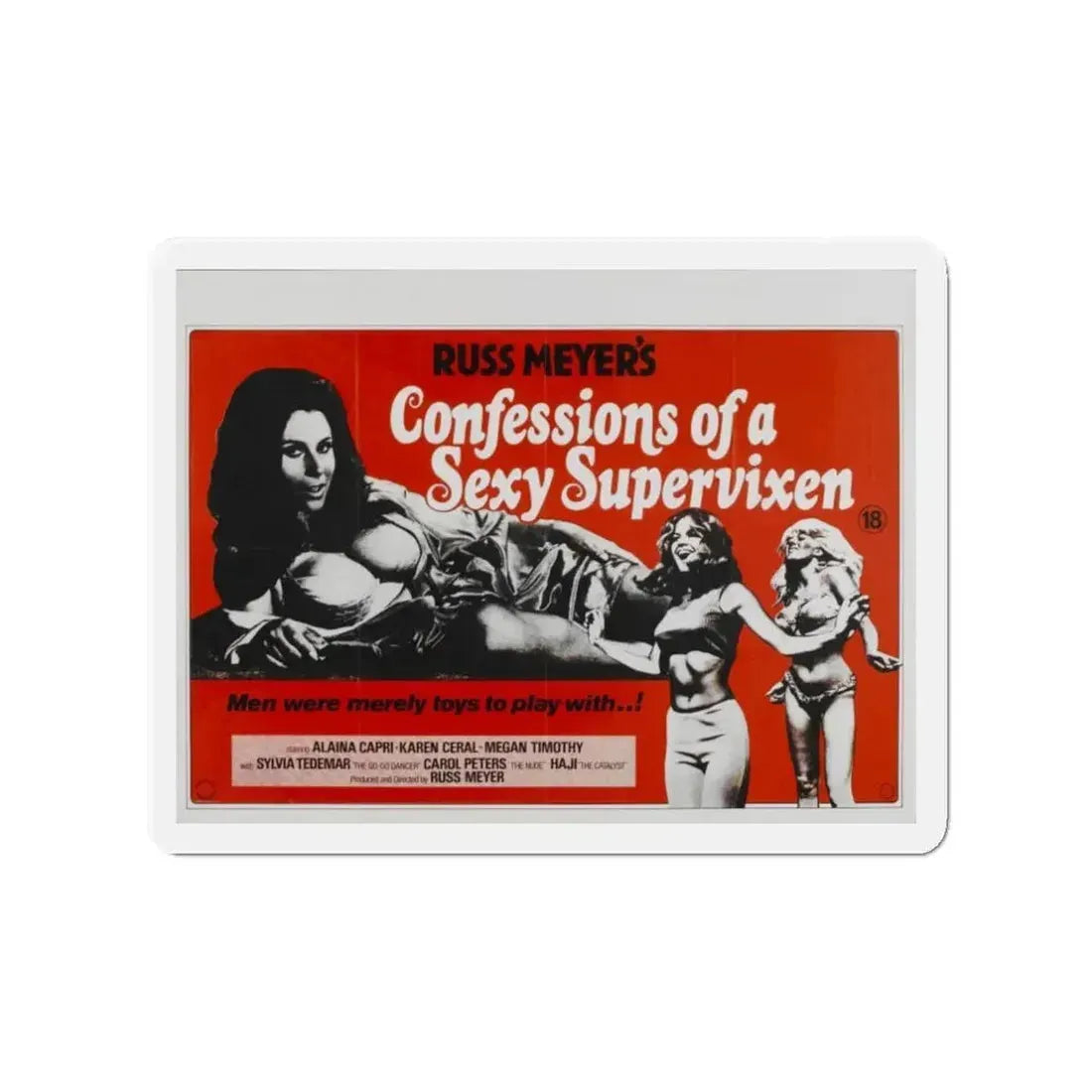 CONFESSIONS OF A SEXY SUPERVIXEN 1967 Movie Poster - Refrigerator Magnet 3 Inch - The Sticker Space