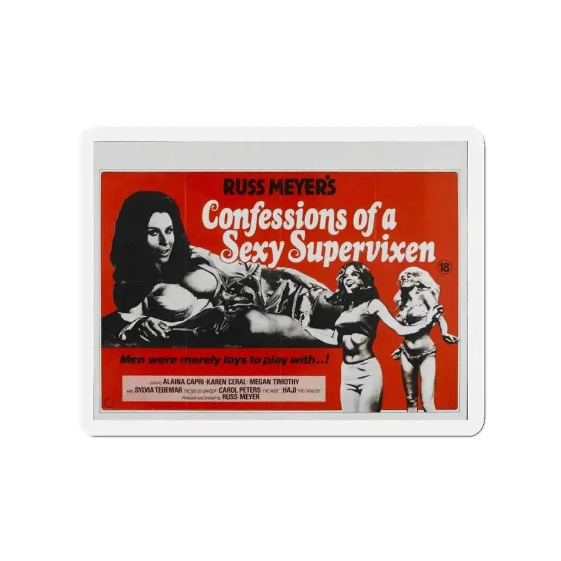 CONFESSIONS OF A SEXY SUPERVIXEN 1967 Movie Poster - Refrigerator Magnet - The Sticker Space