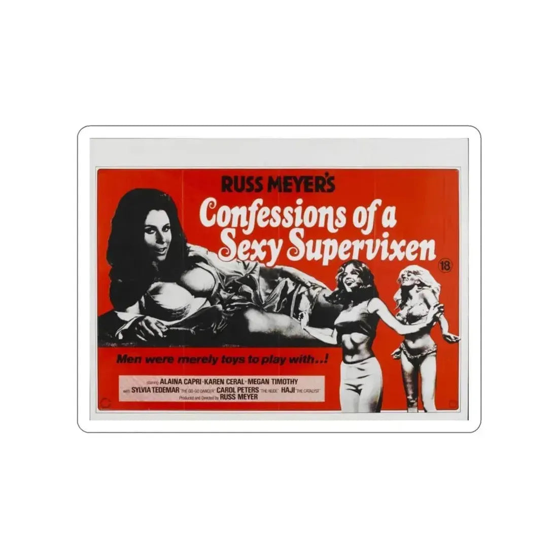 CONFESSIONS OF A SEXY SUPERVIXEN 1967 Movie Poster STICKER Vinyl Die-Cut Decal 3 Inch - The Sticker Space