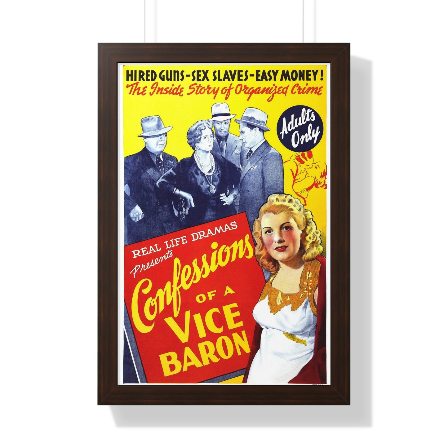 CONFESSIONS OF A VICE BARON 1943 - Framed Movie Poster-16″ x 24″-The Sticker Space