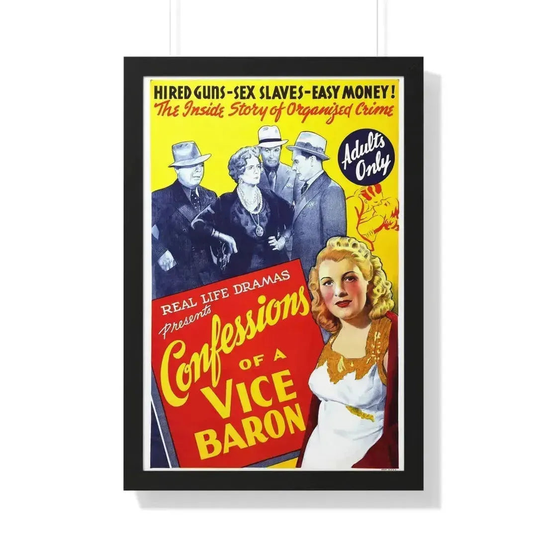 CONFESSIONS OF A VICE BARON 1943 - Framed Movie Poster 20" x 30" Black - The Sticker Space