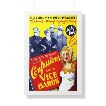 CONFESSIONS OF A VICE BARON 1943 - Framed Movie Poster 20" x 30" White - The Sticker Space