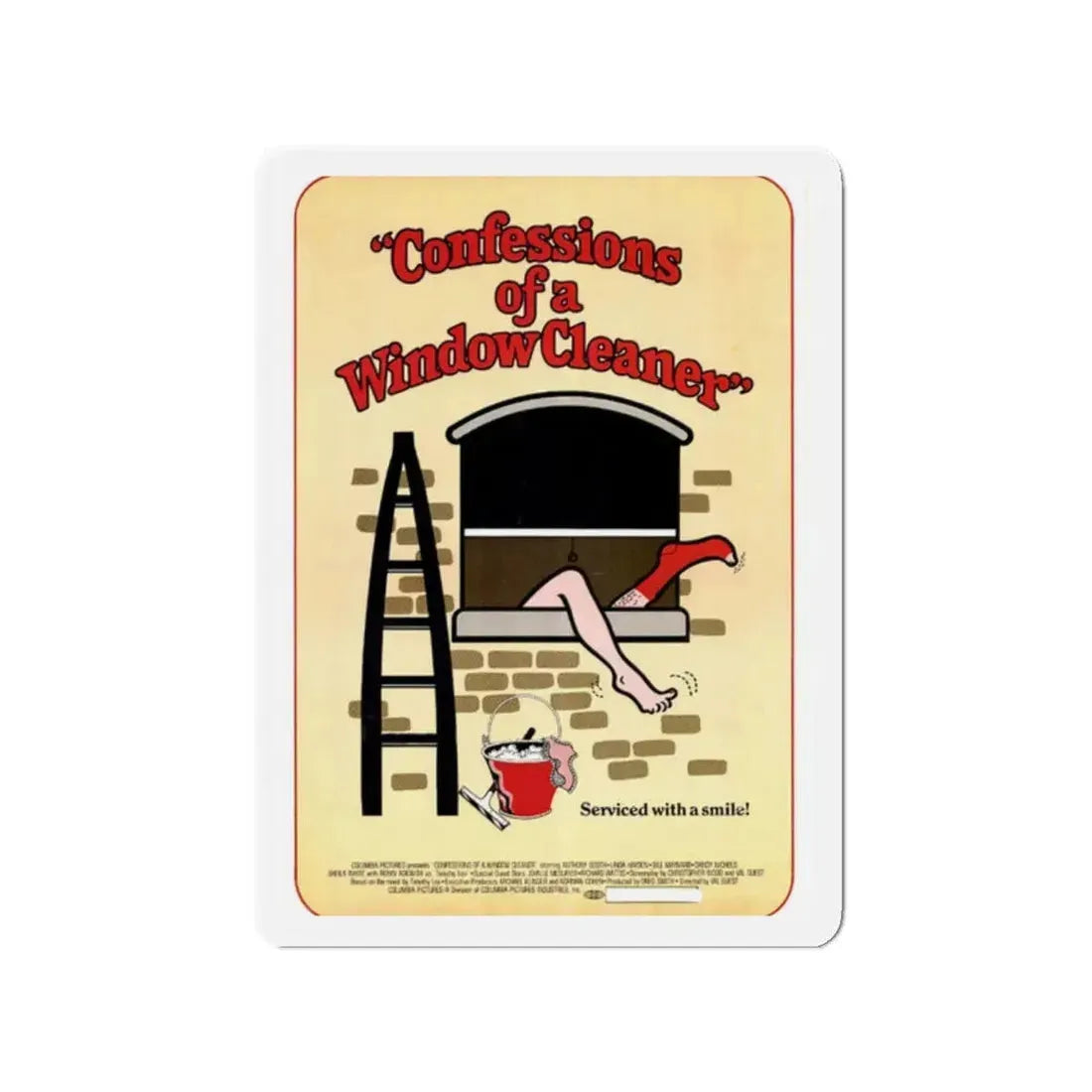 CONFESSIONS OF A WINDOW CLEANER 1974 Movie Poster - Refrigerator Magnet 2 Inch - The Sticker Space