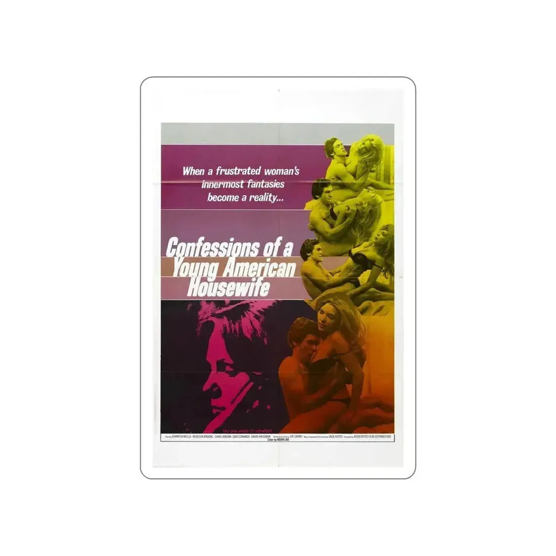 CONFESSIONS OF A YOUNG AMERICAN HOUSEWIFE 1974 Movie Poster STICKER Vinyl Die-Cut Decal - The Sticker Space