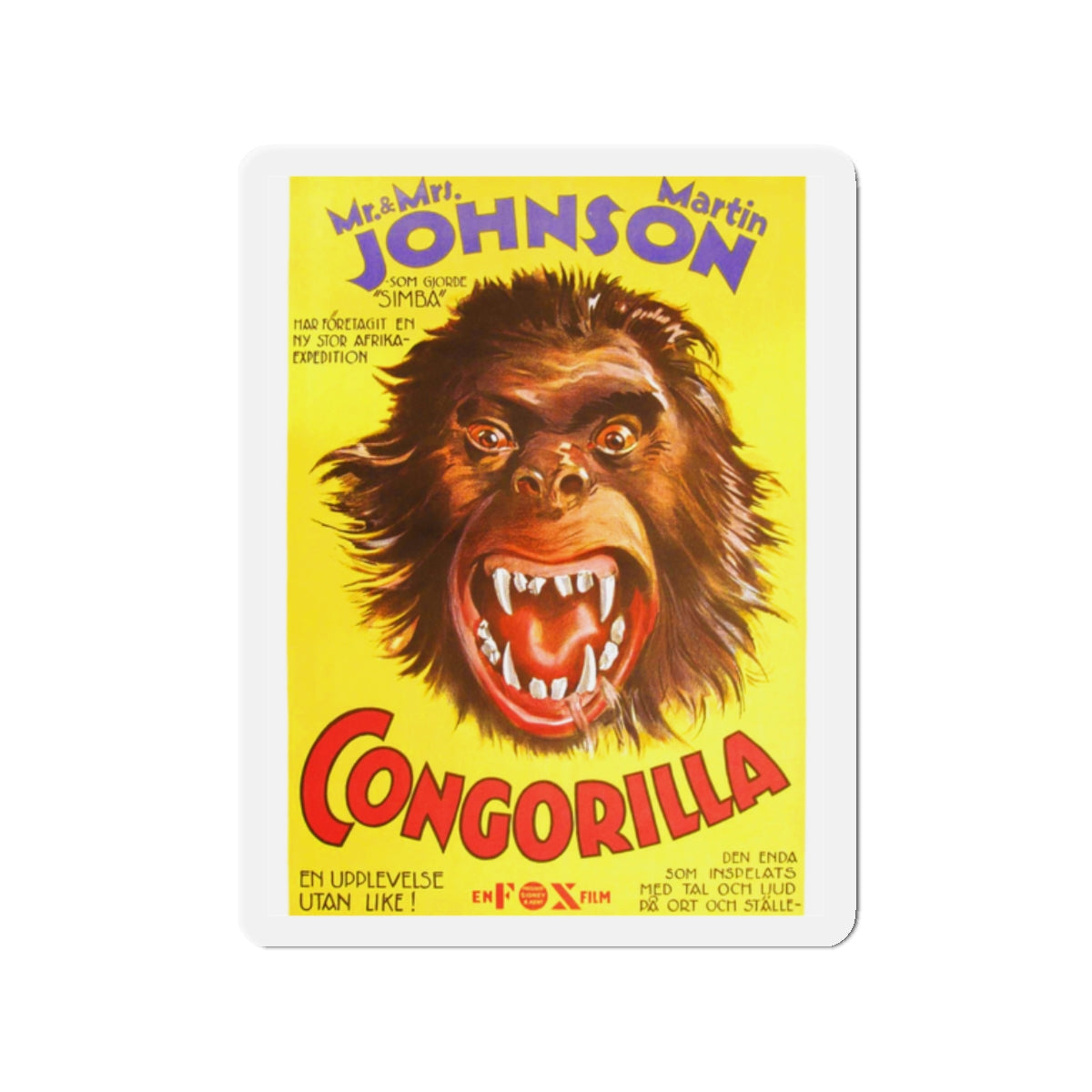 CONGORILLA 1932 Movie Poster - Die-Cut Magnet-2" x 2"-The Sticker Space