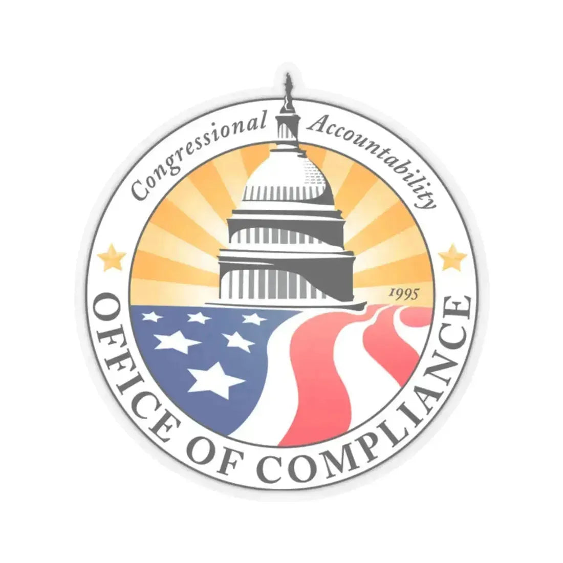 Congress Office of Compliance - STICKER Vinyl Kiss-Cut Decal 2 Inch Transparent - The Sticker Space