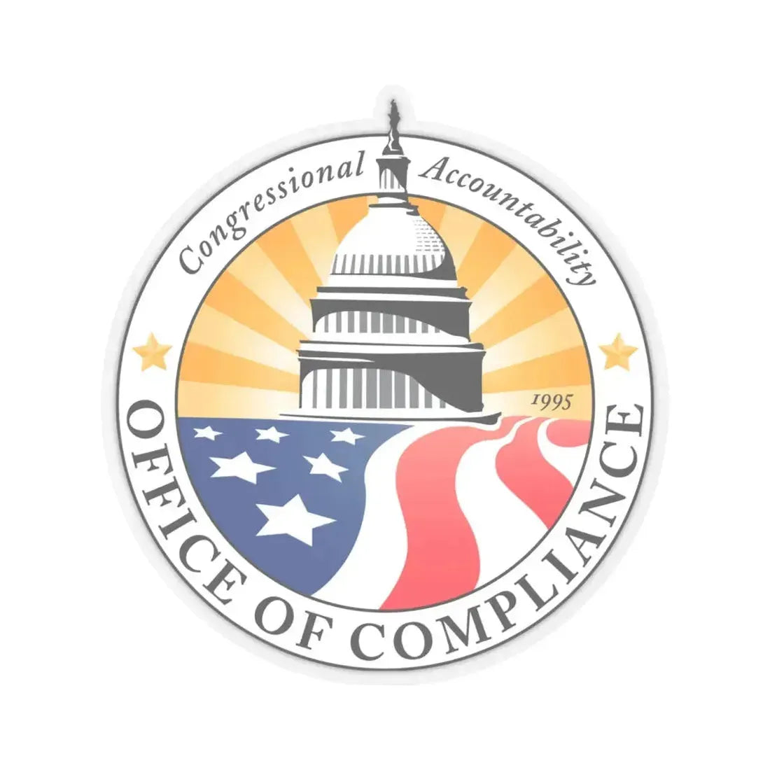 Congress Office of Compliance - STICKER Vinyl Kiss-Cut Decal 4 Inch Transparent - The Sticker Space
