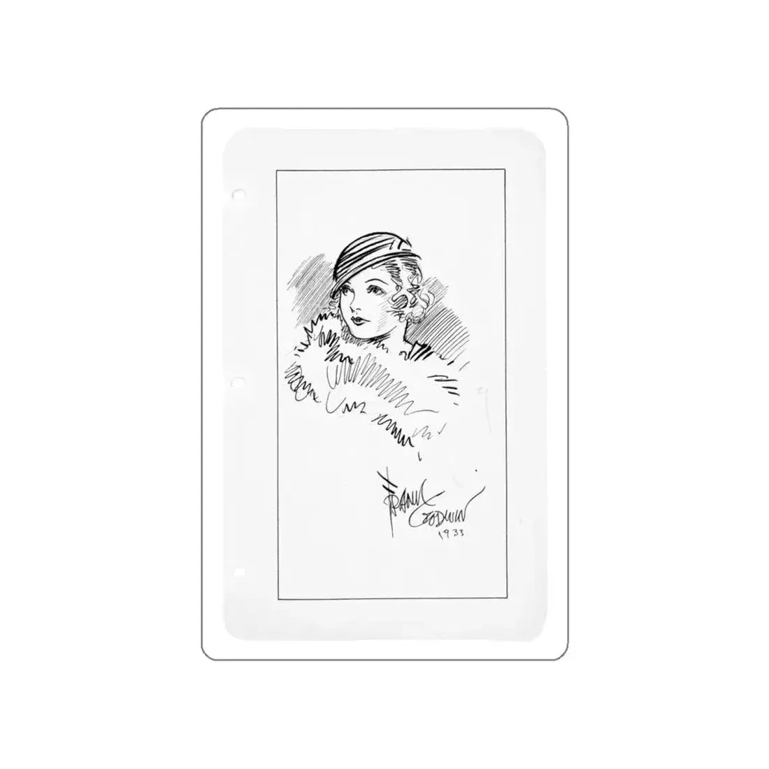 Connie Illustration (1933) (Magazine Illustration) STICKER Vinyl Die-Cut Decal White Die-Cut 5 Inch - The Sticker Space