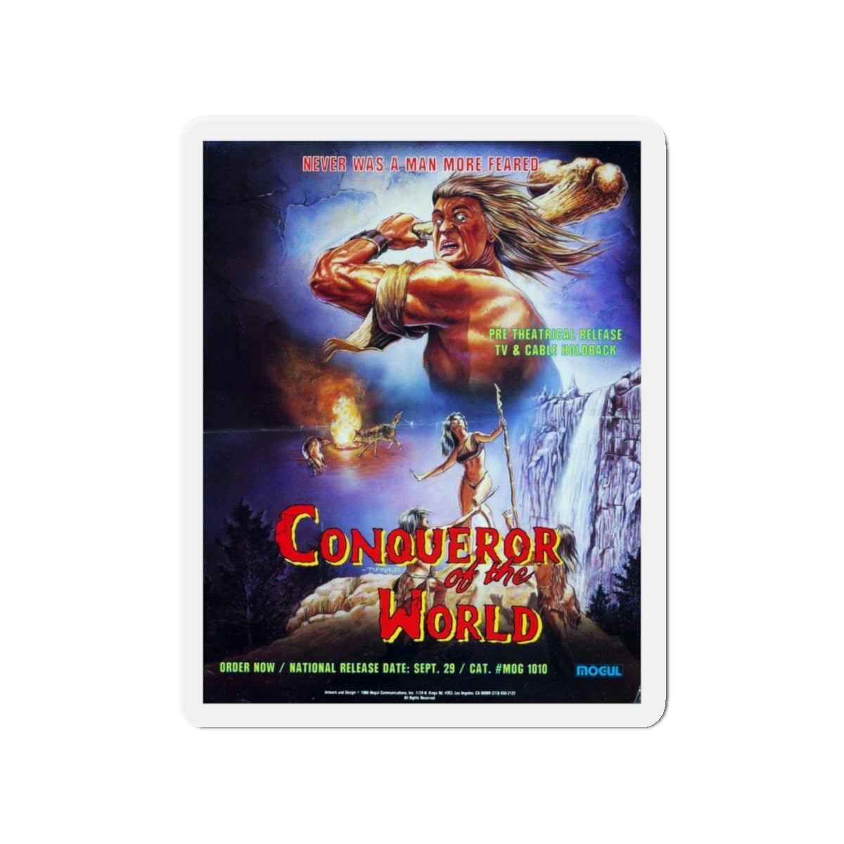 CONQUERER OF THE WORLD 1983 Movie Poster - Die-Cut Magnet-4" x 4"-The Sticker Space