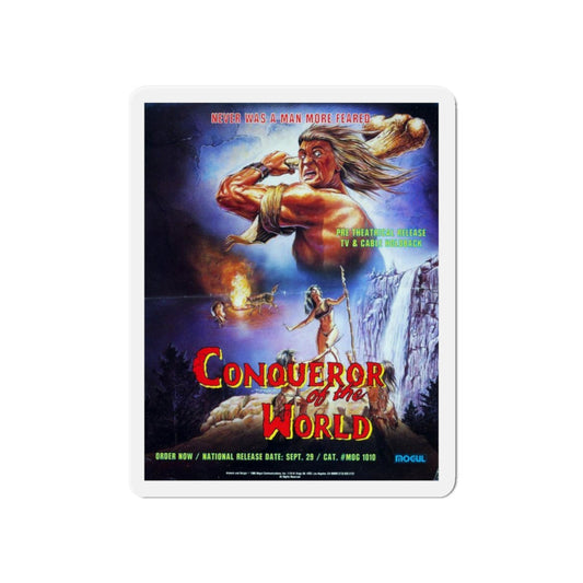 CONQUERER OF THE WORLD 1983 Movie Poster - Die-Cut Magnet-6 × 6"-The Sticker Space