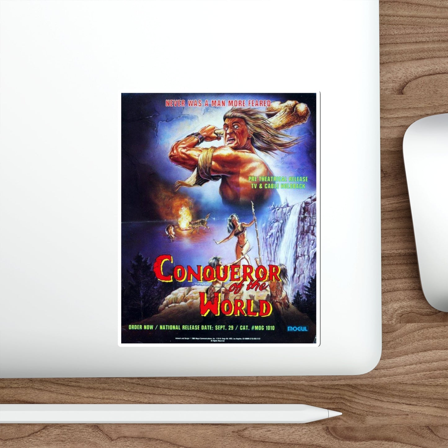 CONQUERER OF THE WORLD 1983 Movie Poster STICKER Vinyl Die-Cut Decal-The Sticker Space