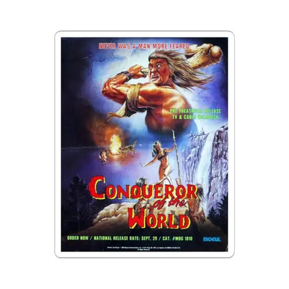CONQUERER OF THE WORLD 1983 Movie Poster - STICKER Vinyl Kiss-Cut Decal 3 Inch White - The Sticker Space