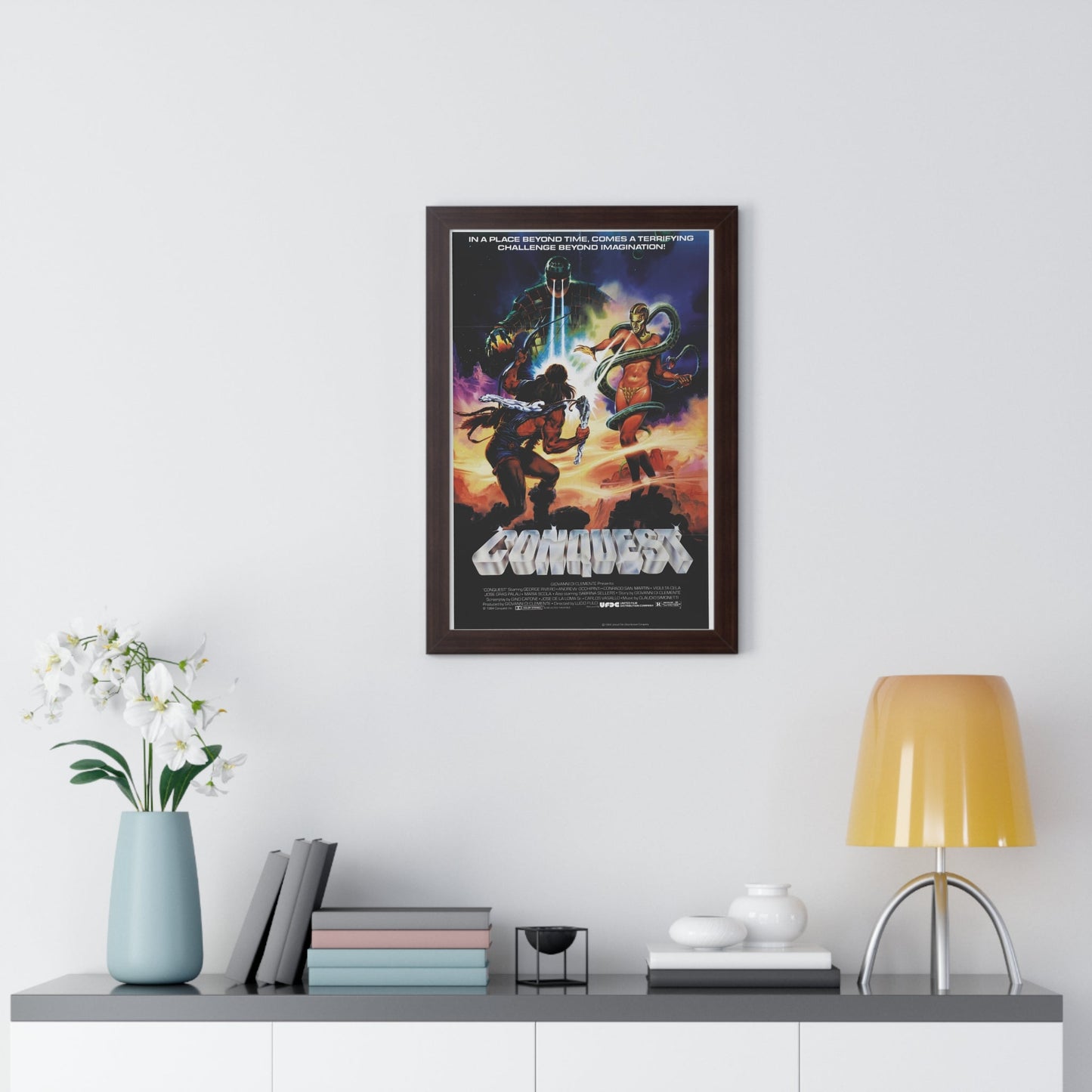 CONQUEST 1983 - Framed Movie Poster-The Sticker Space