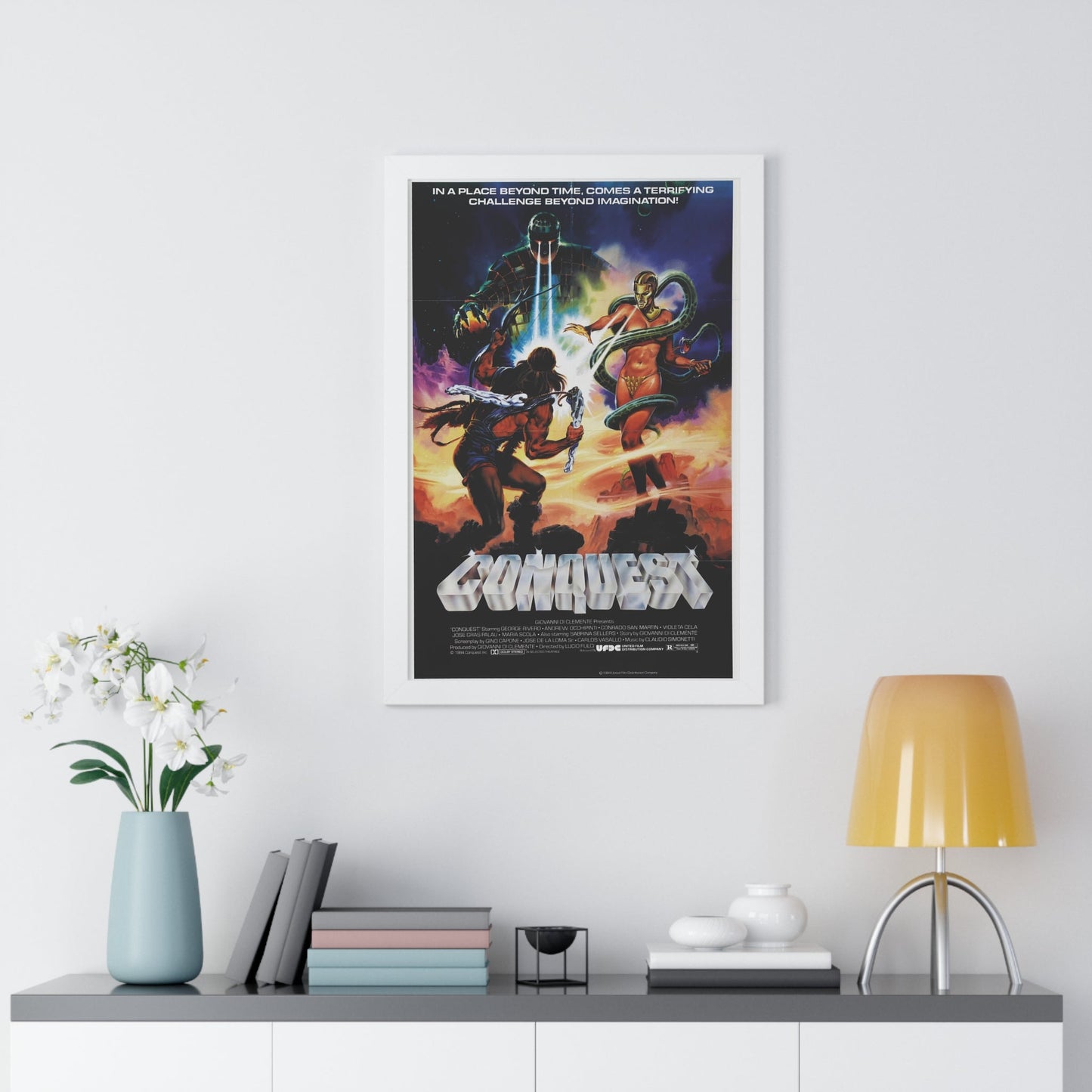 CONQUEST 1983 - Framed Movie Poster-The Sticker Space