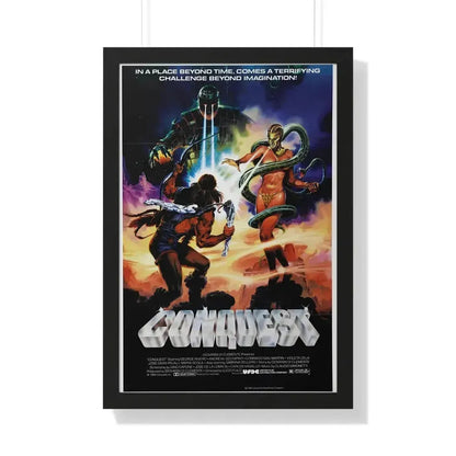 CONQUEST 1983 - Framed Movie Poster 20" x 30" Black - The Sticker Space