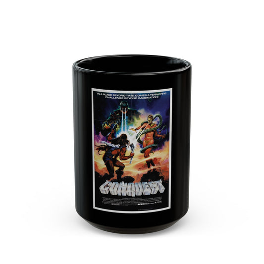 CONQUEST 1983 Movie Poster - Black Coffee Mug-15oz-The Sticker Space