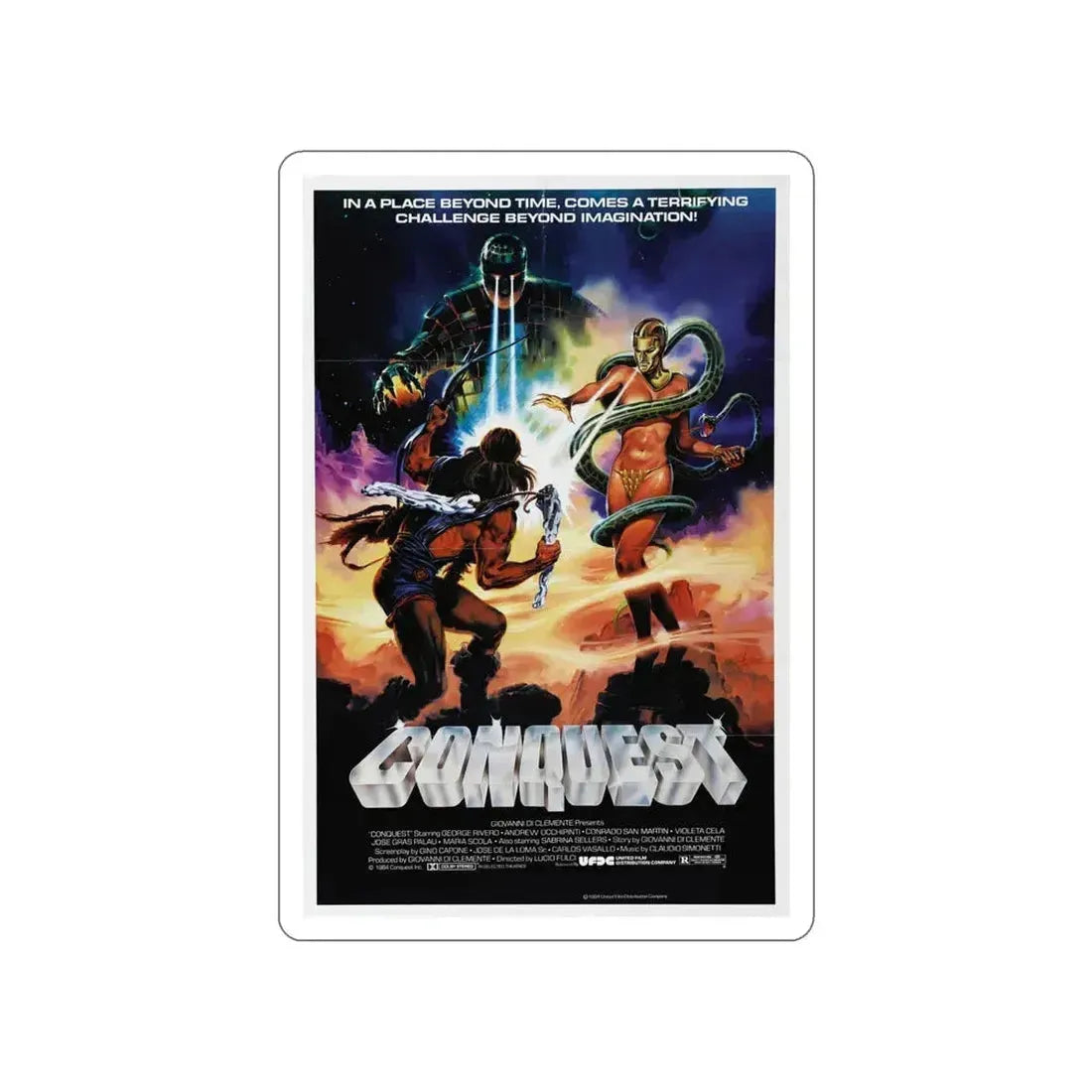 CONQUEST 1983 Movie Poster STICKER Vinyl Die-Cut Decal 6 Inch - The Sticker Space