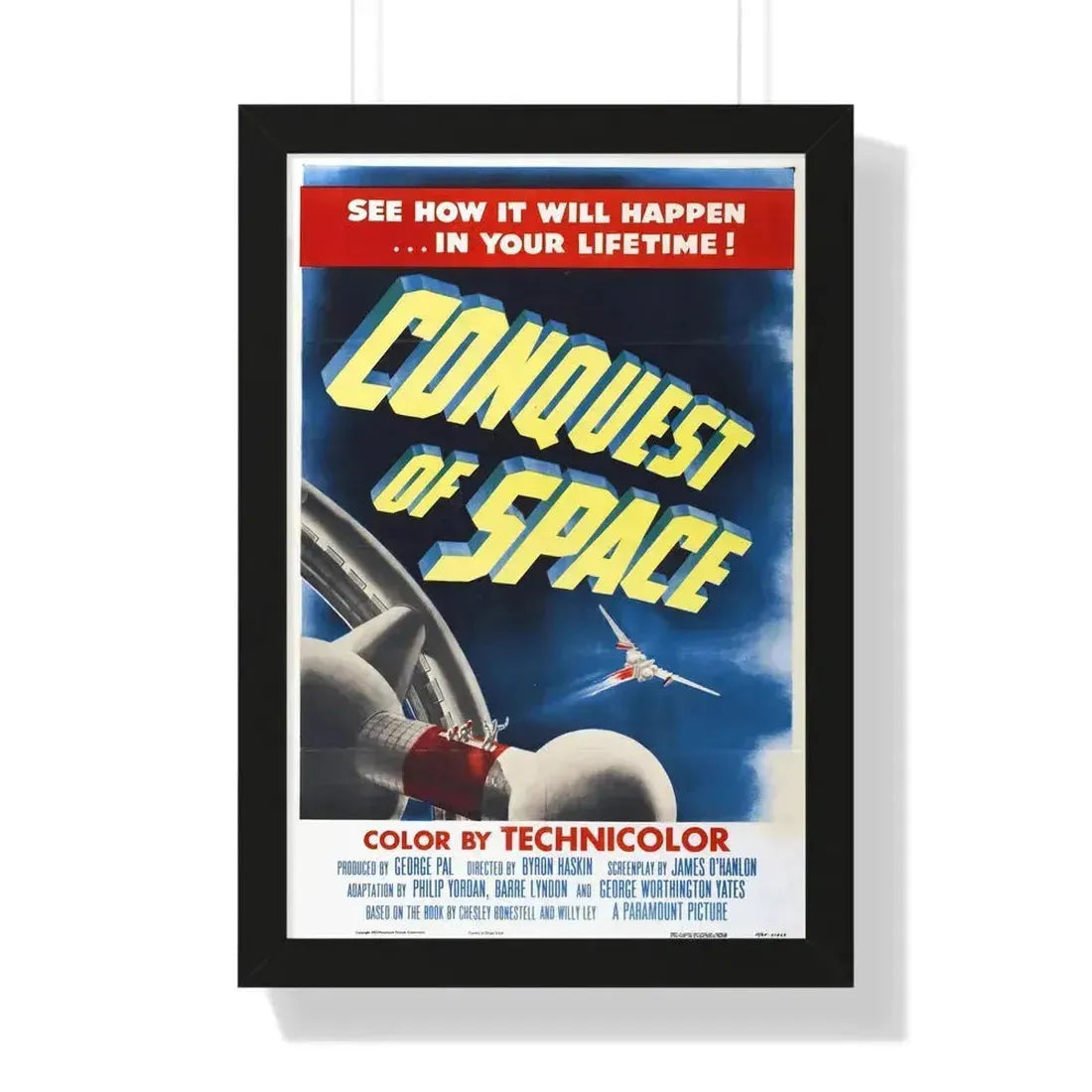 CONQUEST OF SPACE 1955 - Framed Movie Poster 16″ x 24″ Black - The Sticker Space