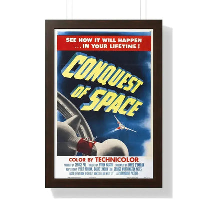 CONQUEST OF SPACE 1955 - Framed Movie Poster 16″ x 24″ Walnut - The Sticker Space