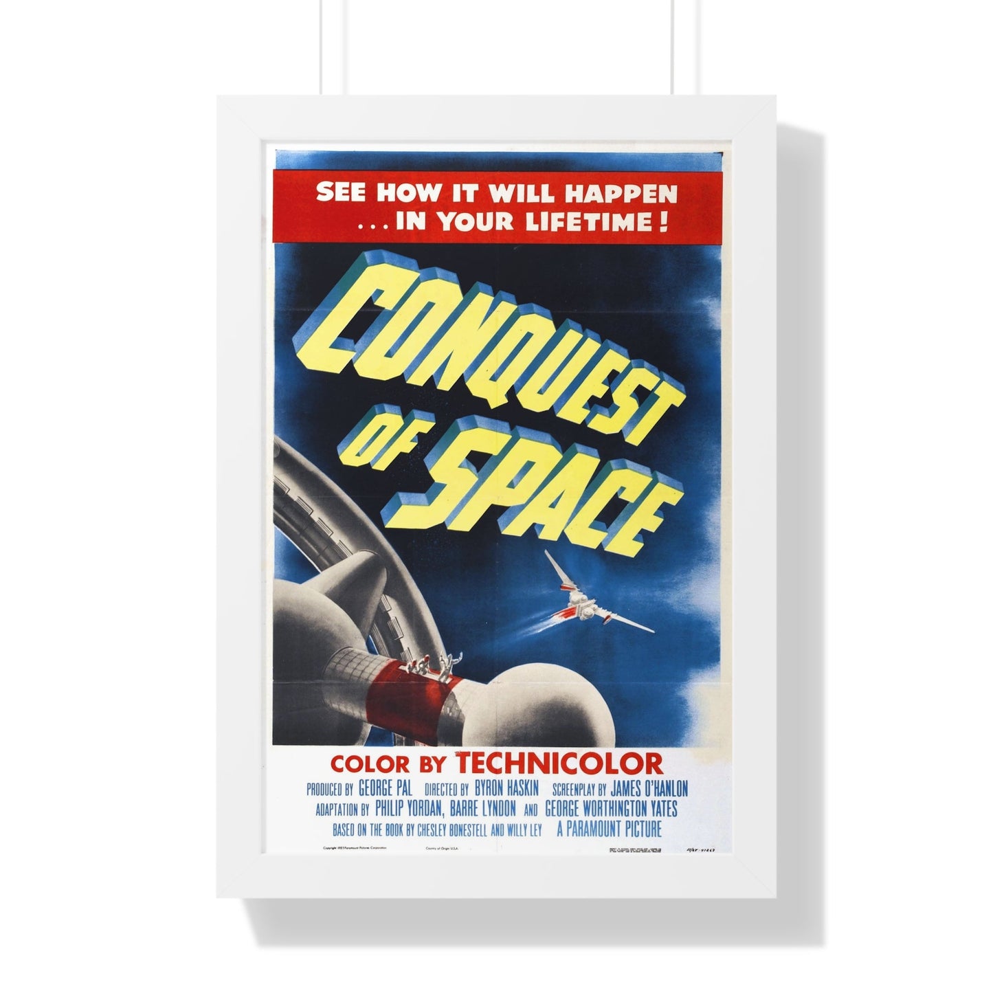 CONQUEST OF SPACE 1955 - Framed Movie Poster-16″ x 24″-The Sticker Space