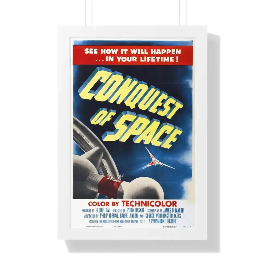 CONQUEST OF SPACE 1955 - Framed Movie Poster 16″ x 24″ White - The Sticker Space