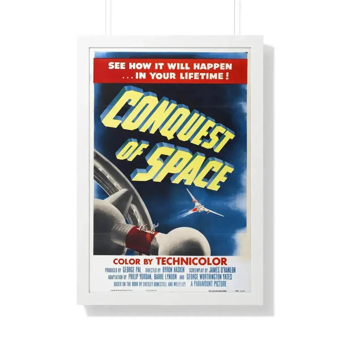 CONQUEST OF SPACE 1955 - Framed Movie Poster 20" x 30" White - The Sticker Space