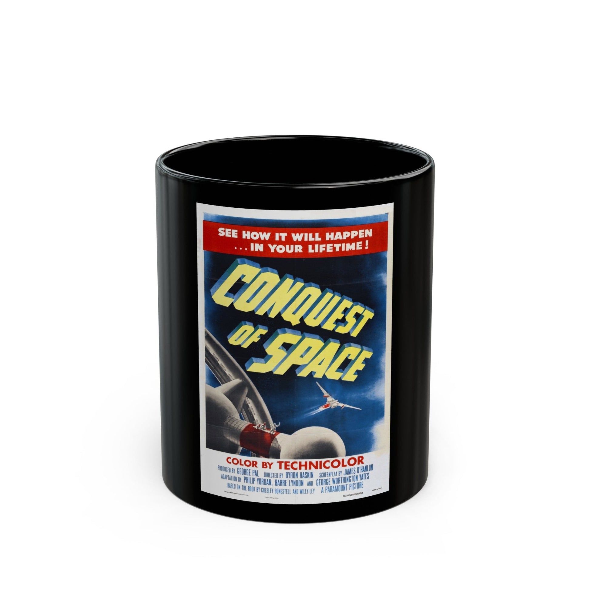 CONQUEST OF SPACE 1955 Movie Poster - Black Coffee Mug-11oz-The Sticker Space