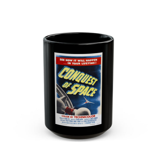 CONQUEST OF SPACE 1955 Movie Poster - Black Coffee Mug-15oz-The Sticker Space