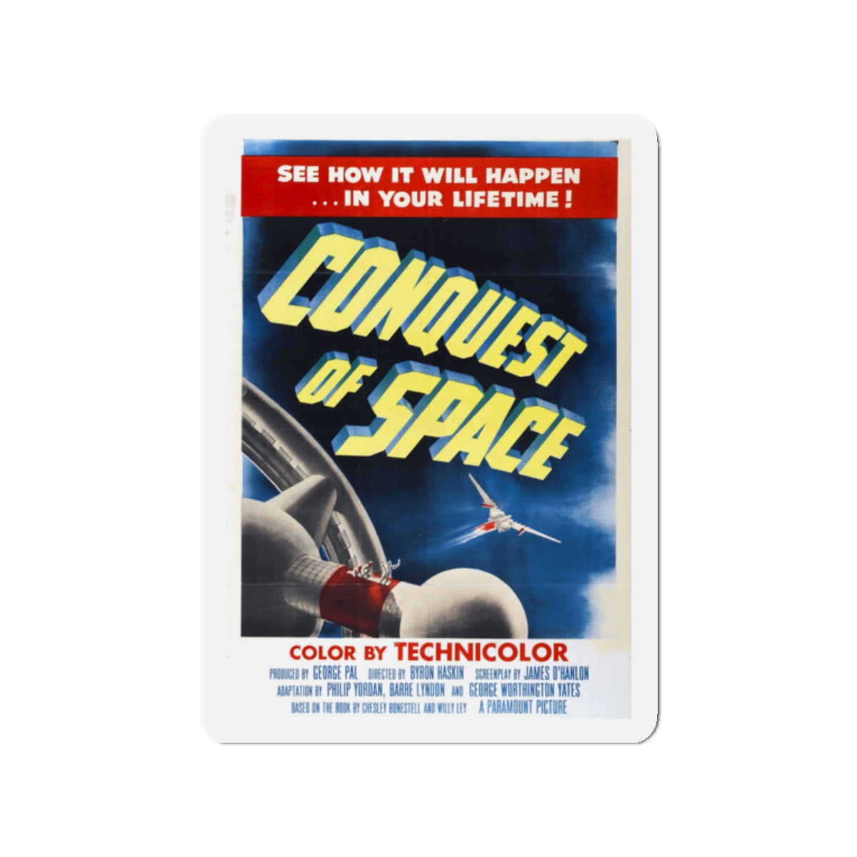 CONQUEST OF SPACE 1955 Movie Poster - Die-Cut Magnet-2" x 2"-The Sticker Space