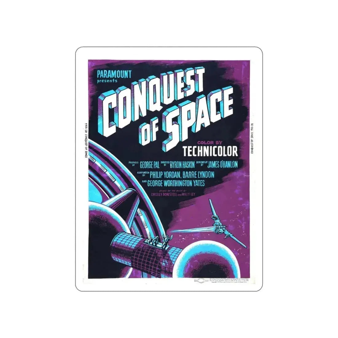 CONQUEST OF SPACE (2) 1955 Movie Poster STICKER Vinyl Die-Cut Decal 3 Inch - The Sticker Space