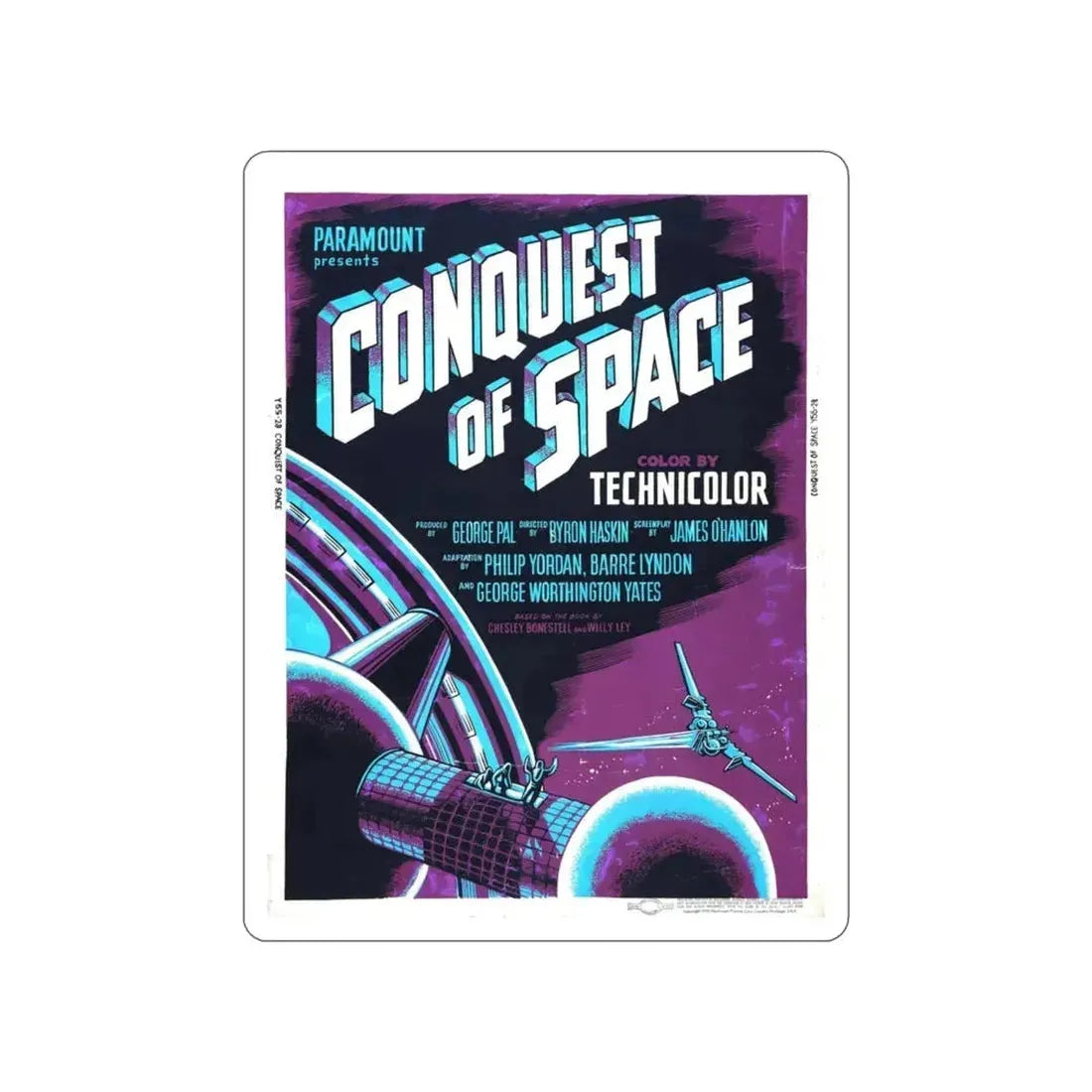 CONQUEST OF SPACE (2) 1955 Movie Poster STICKER Vinyl Die-Cut Decal - The Sticker Space