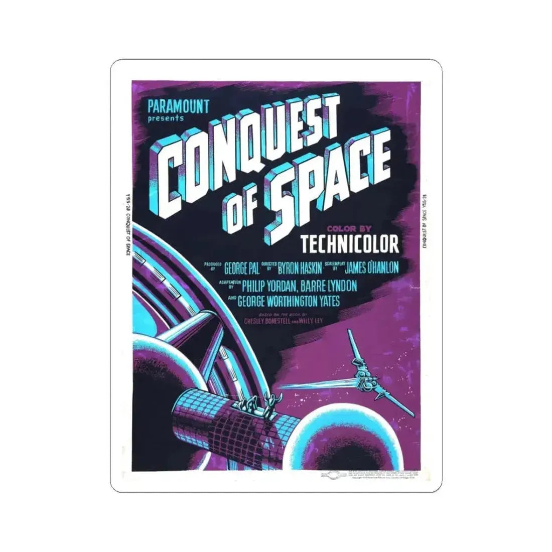 CONQUEST OF SPACE (2) 1955 Movie Poster - STICKER Vinyl Kiss-Cut Decal 3 Inch White - The Sticker Space