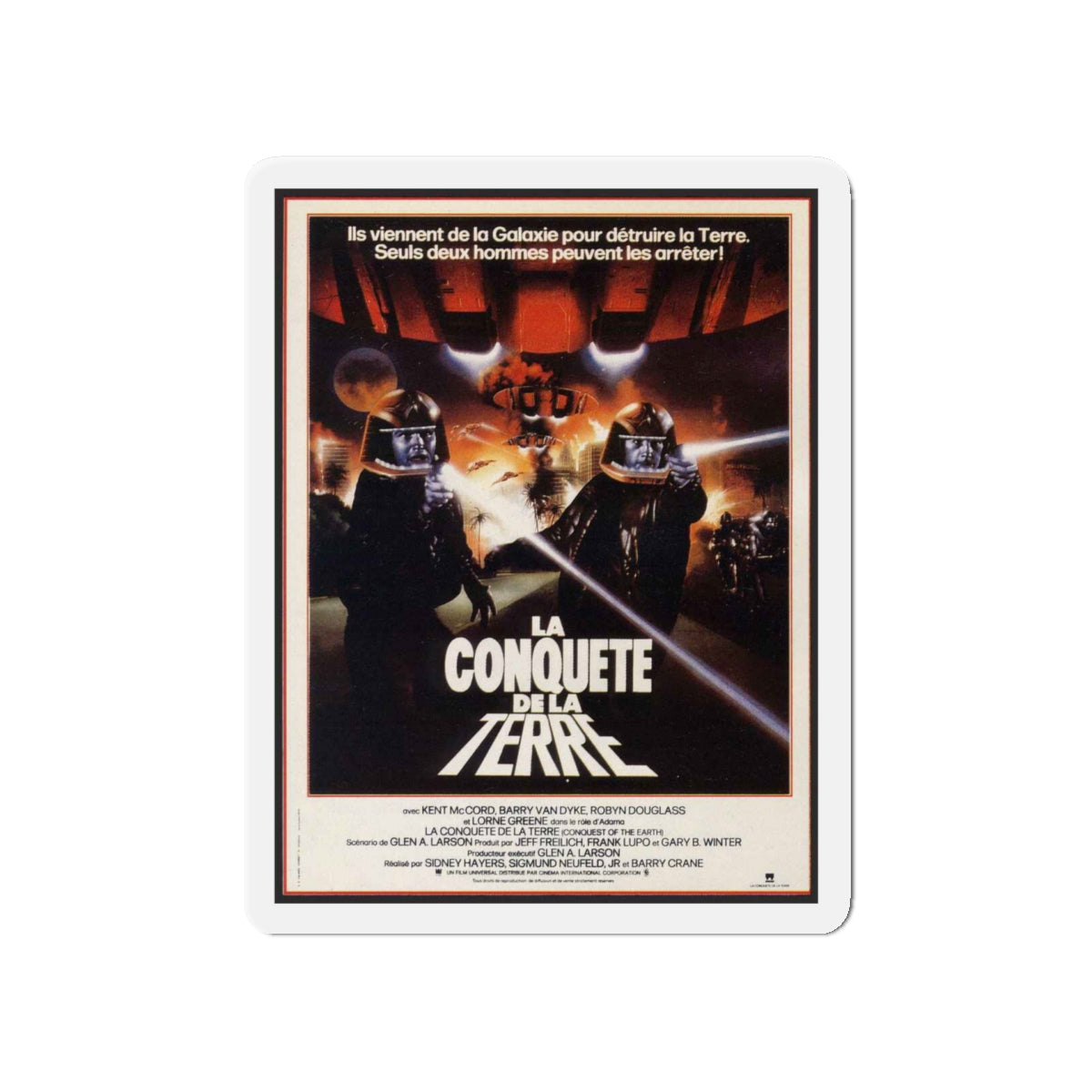 CONQUEST OF THE EARTH 1980 Movie Poster - Die-Cut Magnet-5" x 5"-The Sticker Space