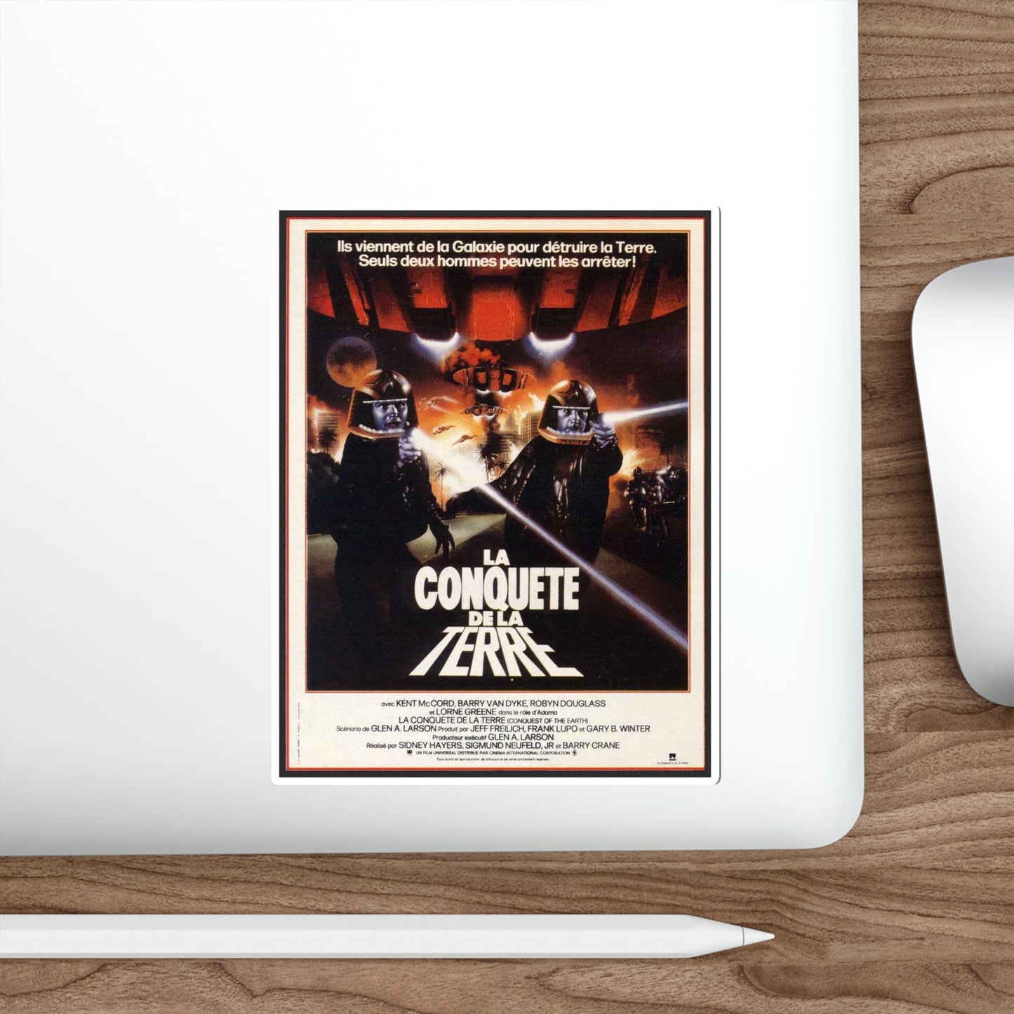 CONQUEST OF THE EARTH 1980 Movie Poster STICKER Vinyl Die-Cut Decal-The Sticker Space