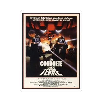 CONQUEST OF THE EARTH 1980 Movie Poster - STICKER Vinyl Kiss-Cut Decal 2 Inch White - The Sticker Space