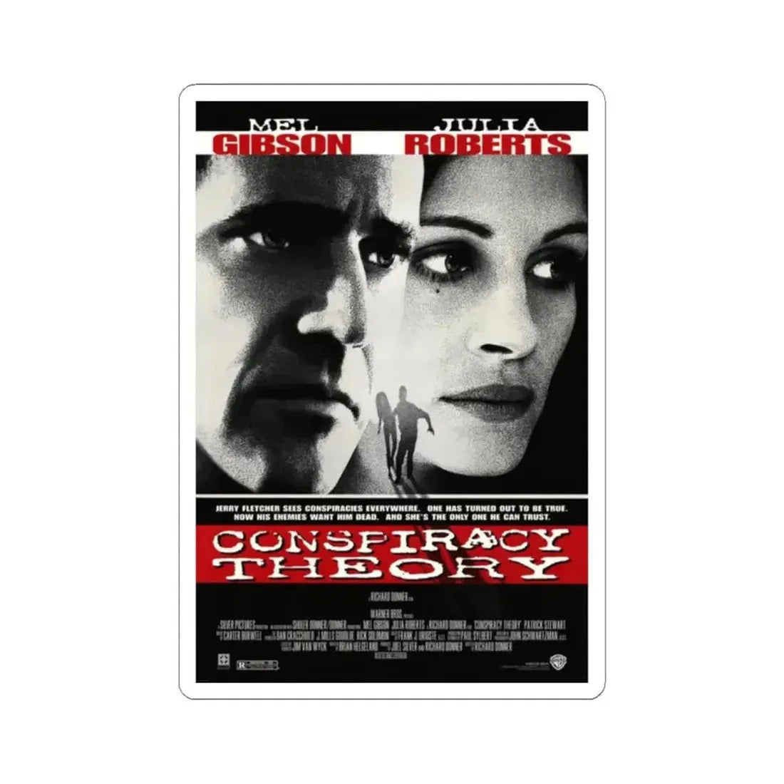 Conspiracy Theory 1997 Movie Poster - STICKER Vinyl Kiss-Cut Decal 2 Inch White - The Sticker Space