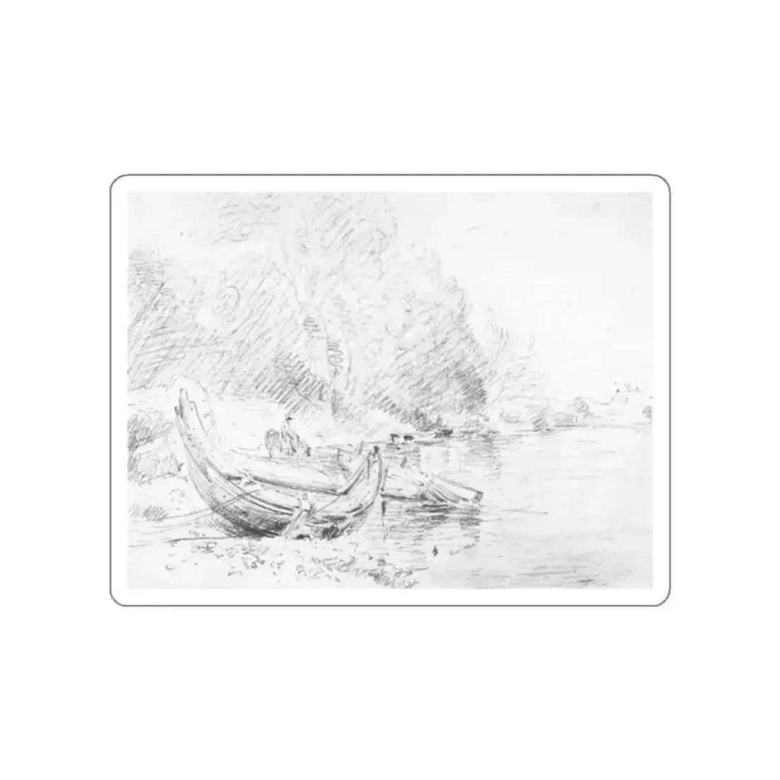 CONSTABLE, John - View on the River Severn at Worcester (Artwork) STICKER Vinyl Die-Cut Decal - The Sticker Space