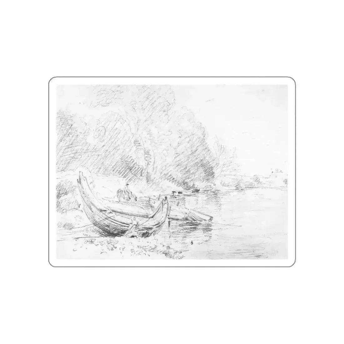 CONSTABLE, John - View on the River Severn at Worcester (Artwork) STICKER Vinyl Die-Cut Decal - The Sticker Space