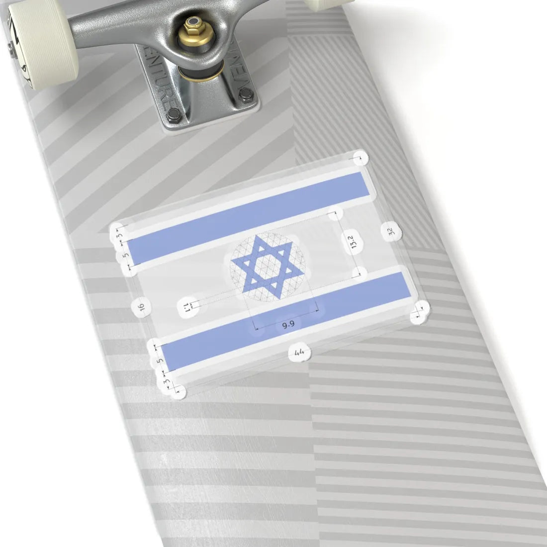 Construction sheet of Flag of Israel Equilateral Magen David (Israel) STICKER Vinyl Kiss-Cut Decal - The Sticker Space