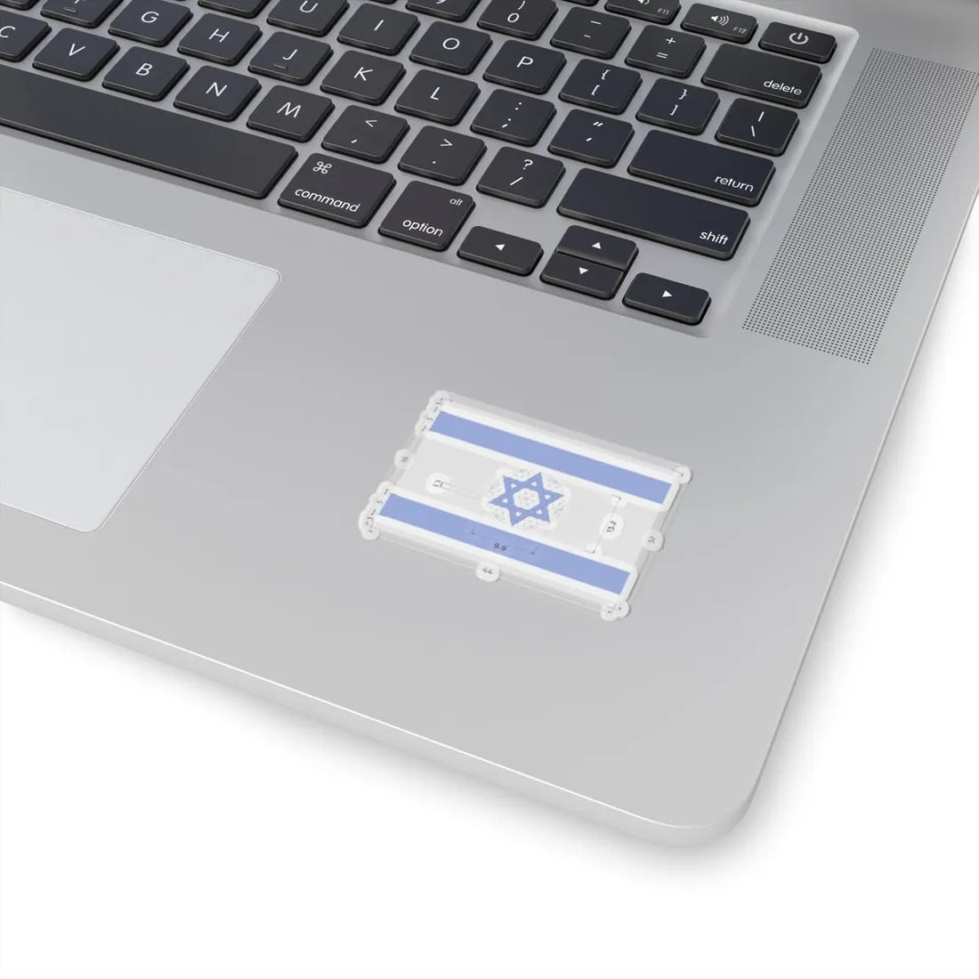 Construction sheet of Flag of Israel Equilateral Magen David (Israel) STICKER Vinyl Kiss-Cut Decal - The Sticker Space
