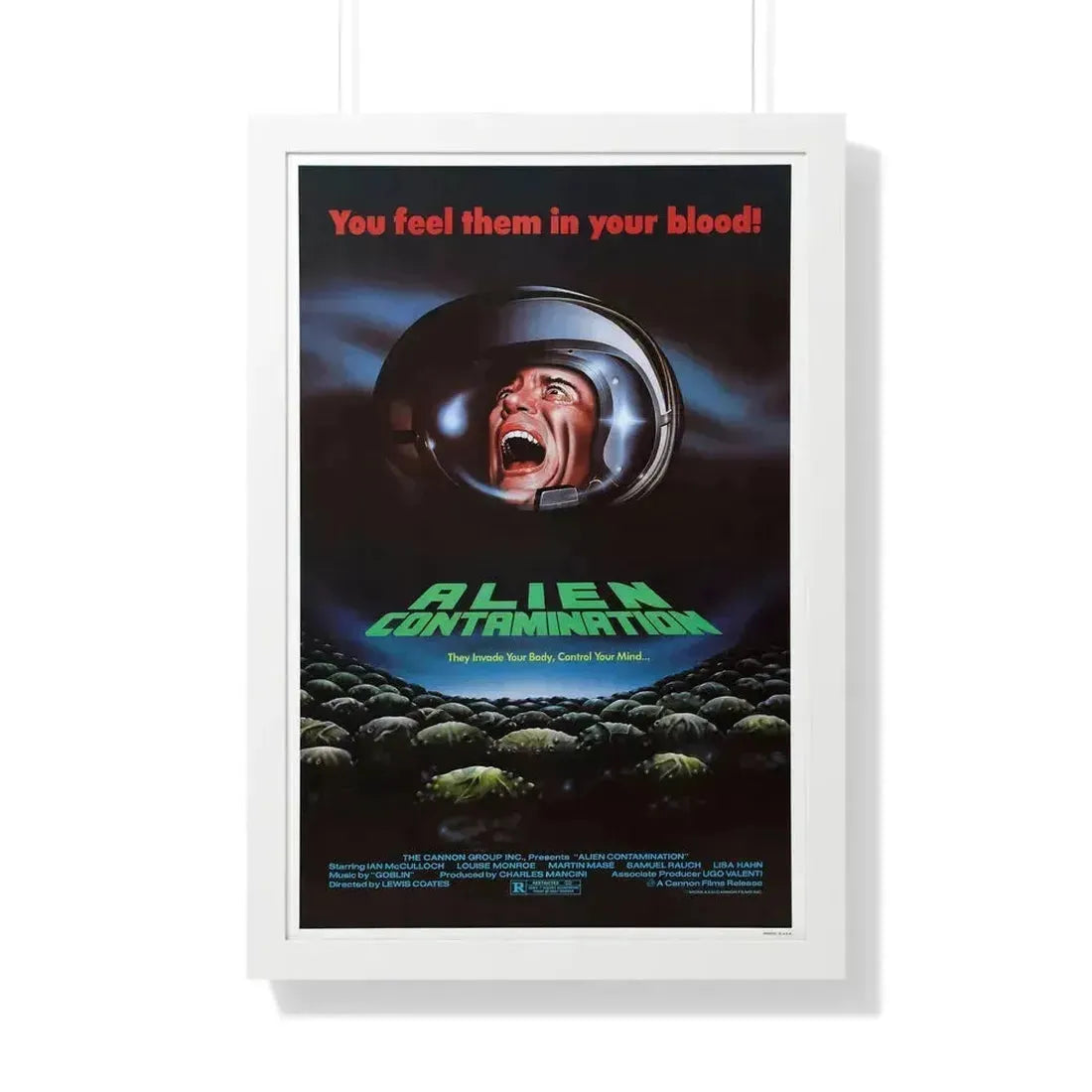 CONTAMINATION 1980 - Framed Movie Poster 20" x 30" White - The Sticker Space