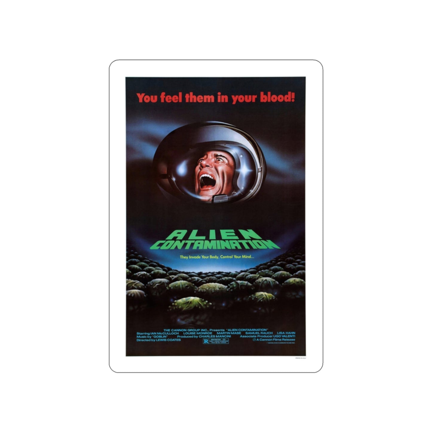 CONTAMINATION 1980 Movie Poster STICKER Vinyl Die-Cut Decal-2 Inch-The Sticker Space