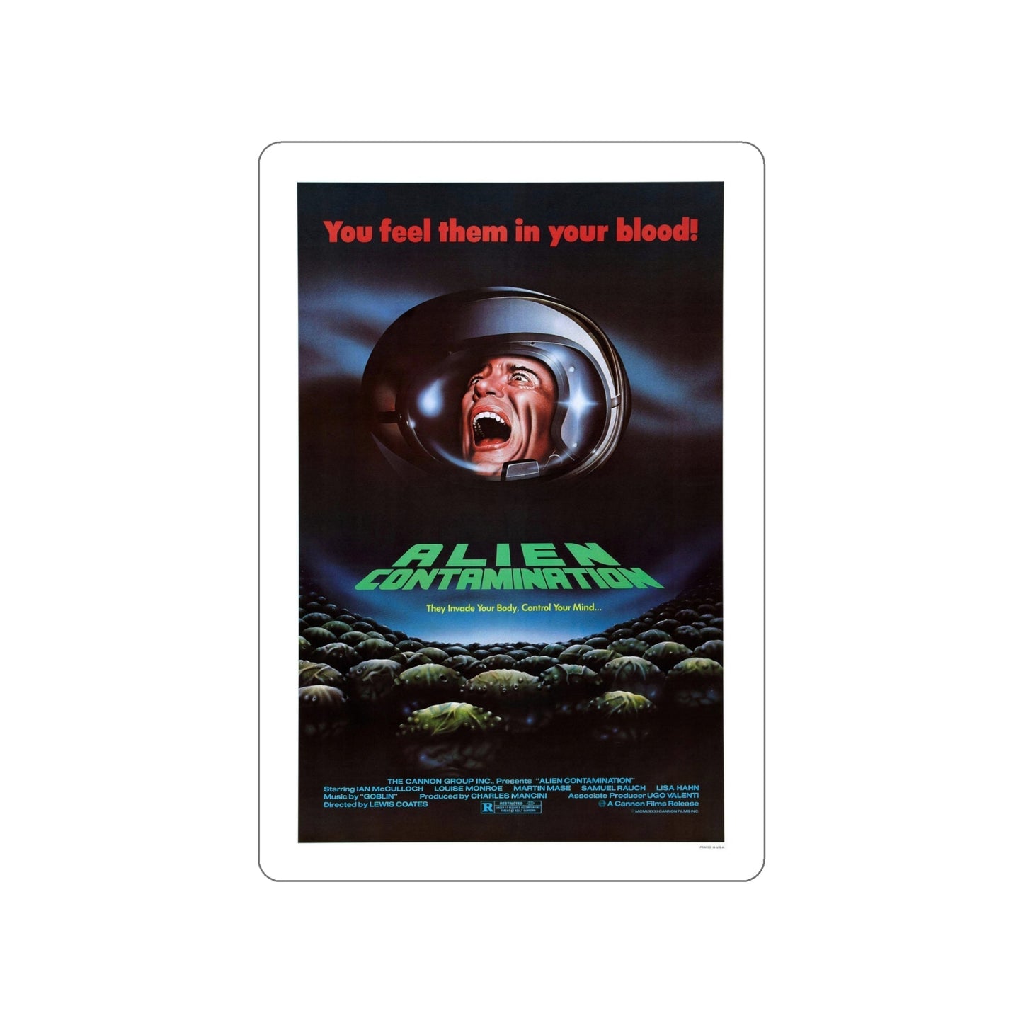 CONTAMINATION 1980 Movie Poster STICKER Vinyl Die-Cut Decal-5 Inch-The Sticker Space