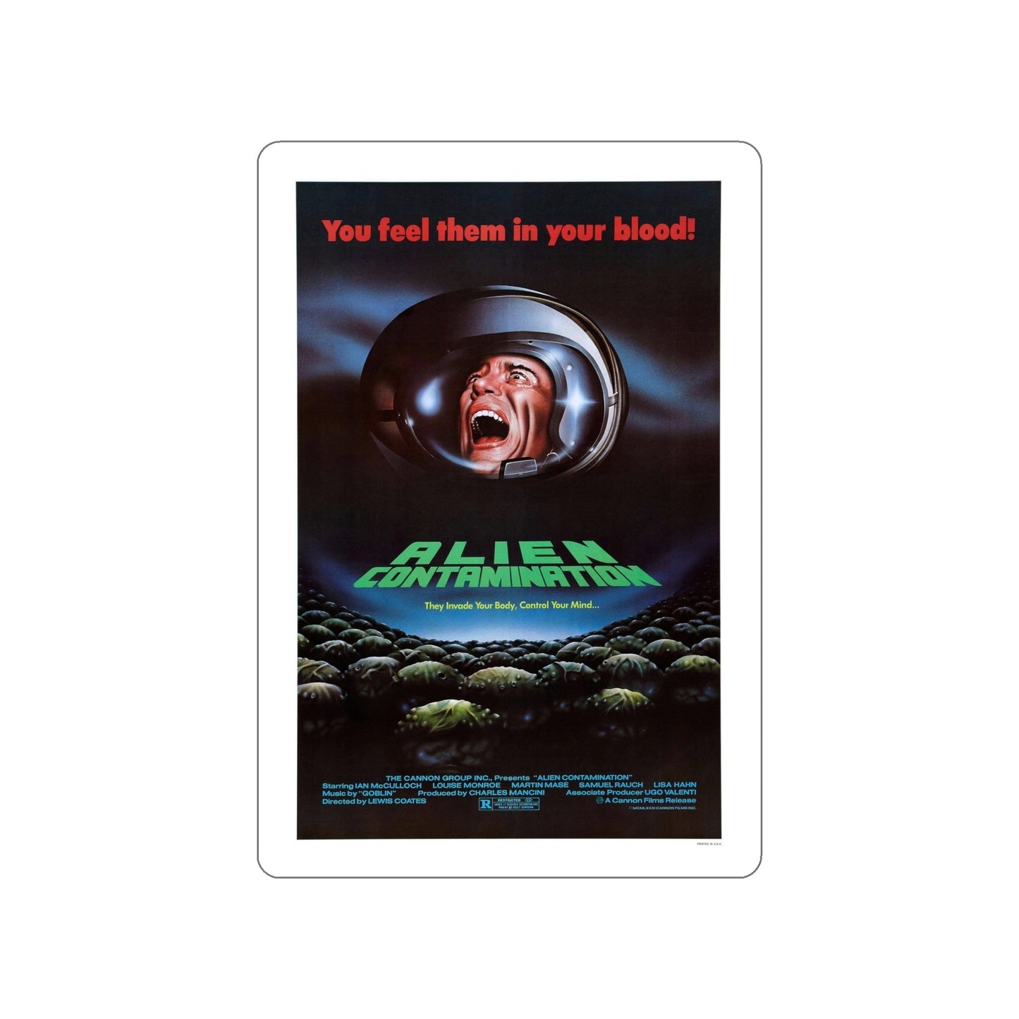 CONTAMINATION 1980 Movie Poster STICKER Vinyl Die-Cut Decal-6 Inch-The Sticker Space