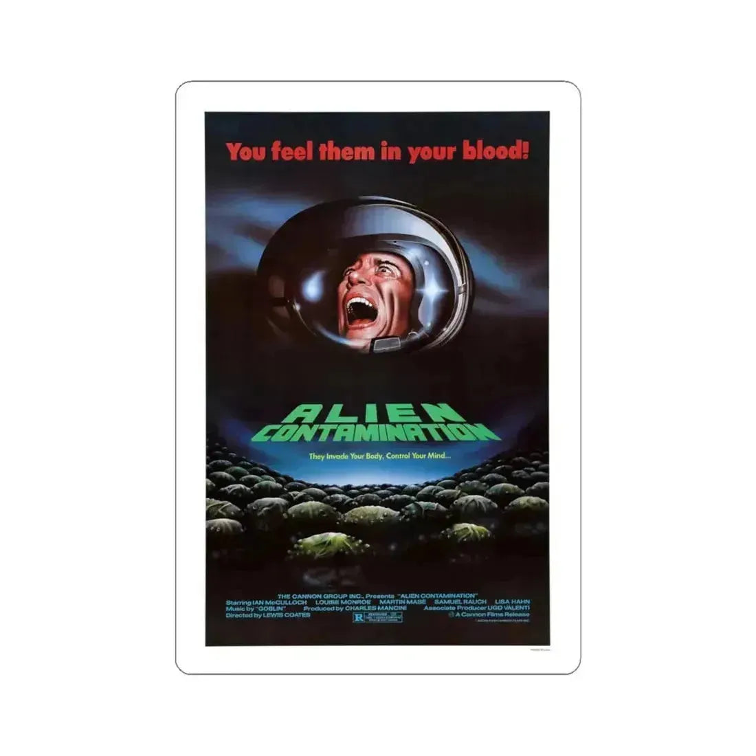 CONTAMINATION 1980 Movie Poster - STICKER Vinyl Kiss-Cut Decal 4 Inch White - The Sticker Space