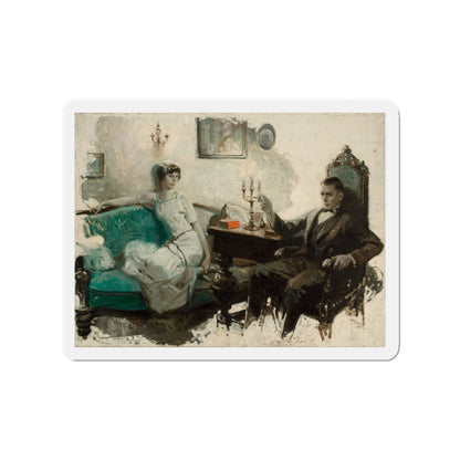 Contemplation, story illustration, 1925 (Magazine Illustration) Refrigerator Magnet-3" x 3"-The Sticker Space